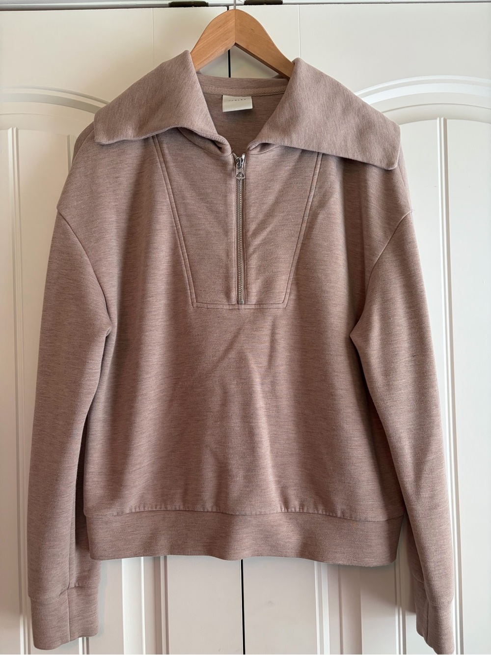 Varley Yates Half-Zip Sweatshirt Doublesoft Beige Women's Size Med